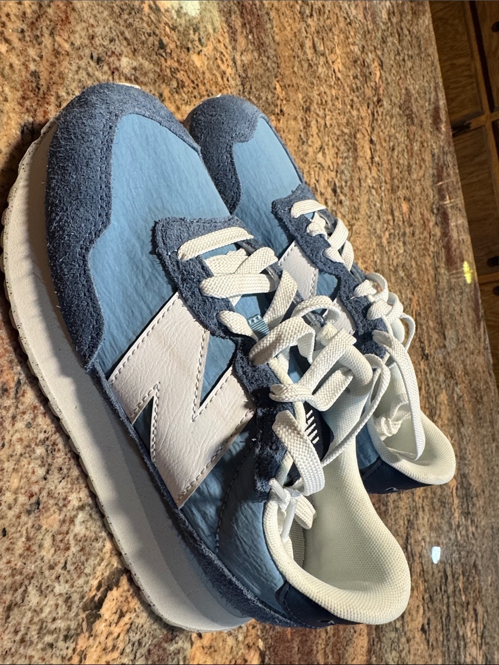 New Balance Sky Blue & White Retro Trainer